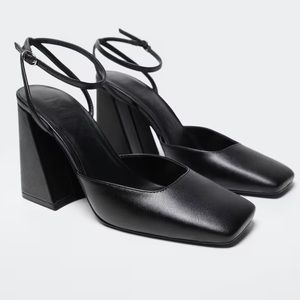 Mango square block heel shoe